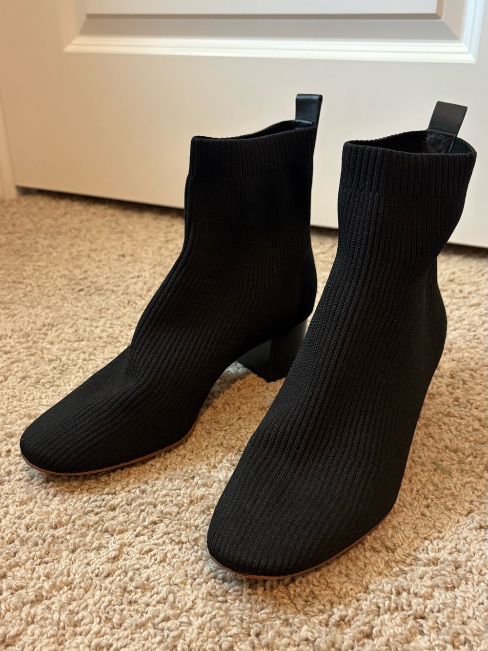 Everlane Black Knit Sock Booties - Women's Ankle Boots